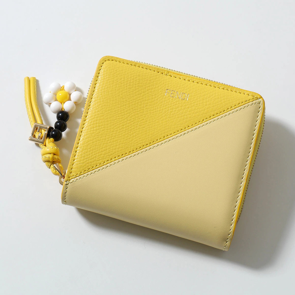 Fendi Bi fold Wallet FF Diamond Leather F Bi GINESTRASORBETTO